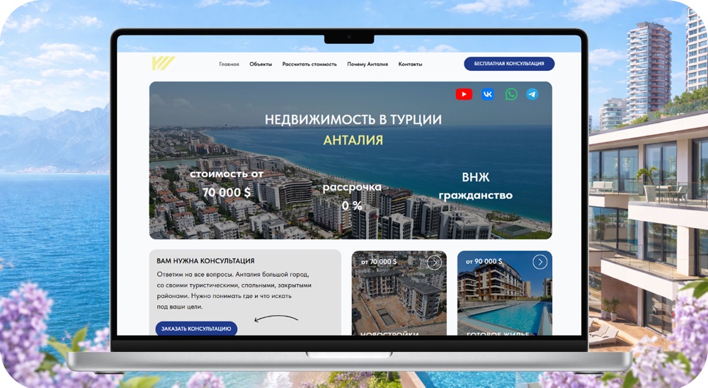 Кейс: сайт по продаже недвижимости в Анталии